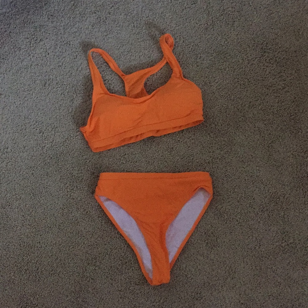 Bright Orange High Waisted Bikini